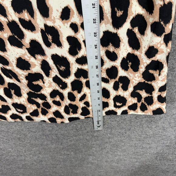 SheIn Mini Dress Women M Medium Beige Animal Print V-Neck Short Sleeve Short - Picture 5 of 7